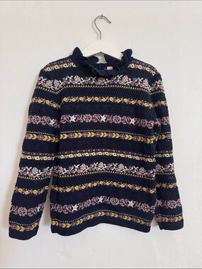 Misha and Puff Girls' Ink Eyelet Ribbon Sweater - Pamela 10y